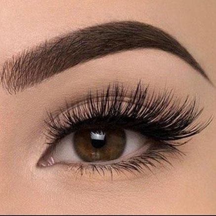 The magnetic lashes worn on a brown eye